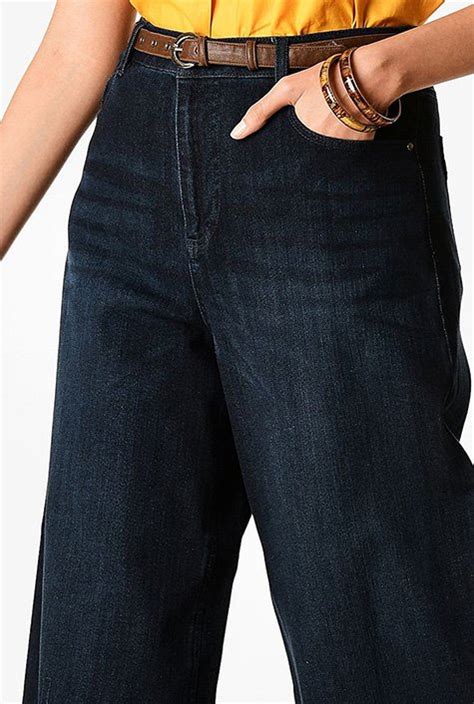 Shop Wide Leg Denim Jeans Eshakti