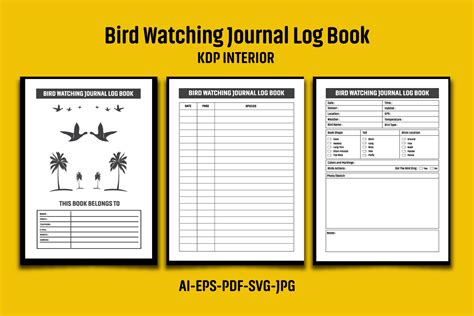 Bird Watching Journal Log Book Kdp Graphic By Shamsul75 · Creative Fabrica