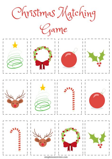 Christmas Matching Game Free Printable Free Printables Matching