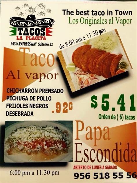 Menu At La Papa Escondida Restaurant Brownsville