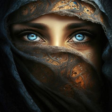 Premium Photo | Expressive eyes of an oriental woman in a headscarf Islamic girl with beautiful ...