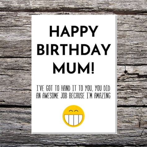 Mum birthday card funny mum birthday card funny happy | Etsy