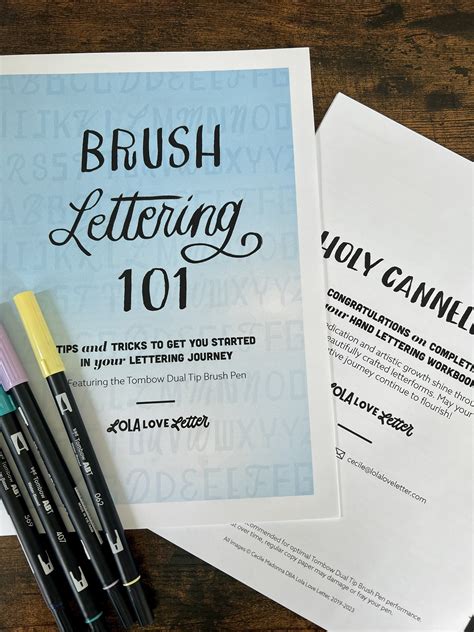 Brush Lettering Workbook Tombow Dual Tip Brush Pen Master The