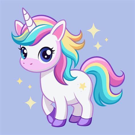 Hermosa ilustración de unicornio colorido vector de Unicornio Vector