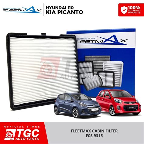 Fleetmax Cabin Filter Aircon Filter Kia Picanto Hyundai I10 Hyundai