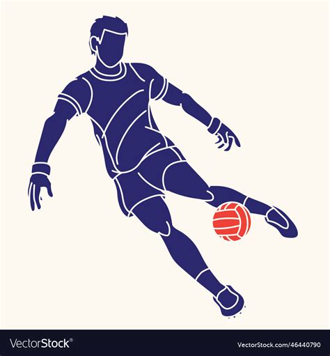 Gaelic Football Male Player Action Cartoon Graphic