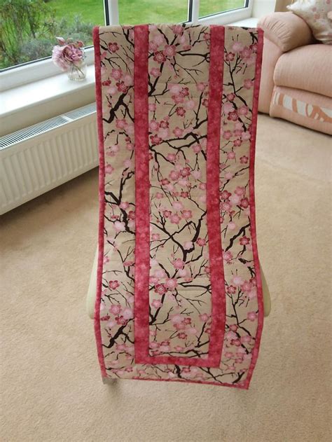 Japanese Cherry Blossom Quilted Table Runner Add A Touch Of Etsy Uk Japanese Cherry Blossom