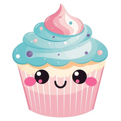 Dibujado A Mano Cupcake Dibujos Animados Kawaii Cupcake Ilustraci N