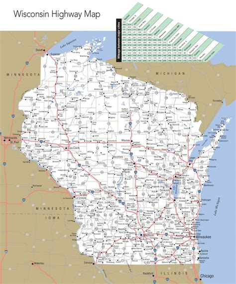 Large Detailed Map Of Wisconsin With Cities And Towns with regard to ...