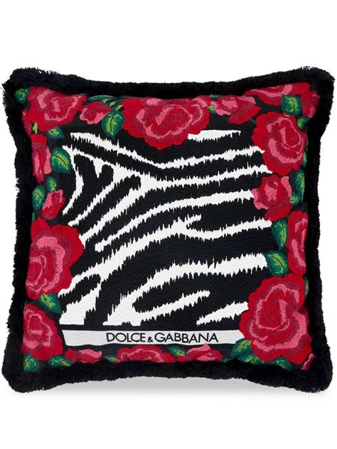 Dolce Gabbana Zebra Print Embroidered Small Cushion Farfetch