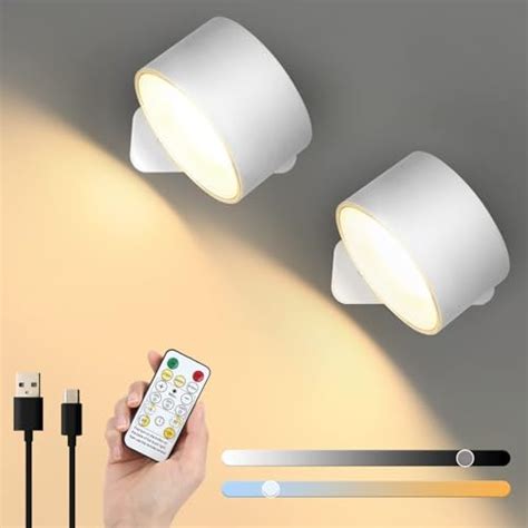 Pack Led Wall Light Kinsdan Wall Sconce With Rechargeable Battery