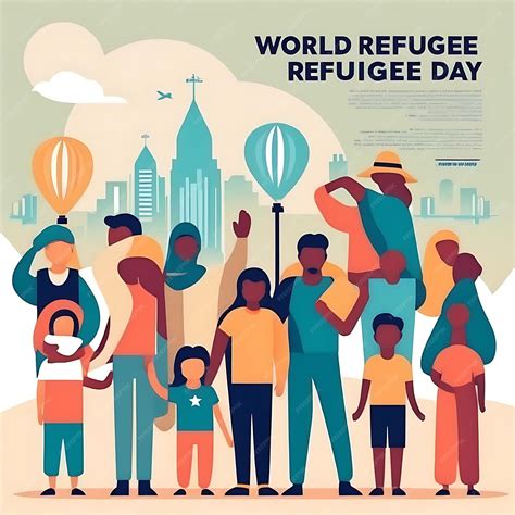 Premium Photo World Refugee Day Vector Illustration Background