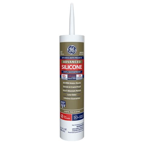 shop ge silicone   oz white silicone caulk  lowescom