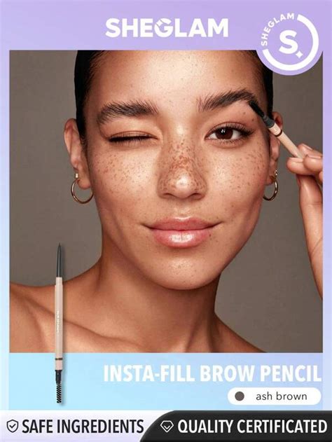 SHEGLAM Insta Fill Brow Pencil Ash Brown Long Lasting Auto Eyebrow Pen