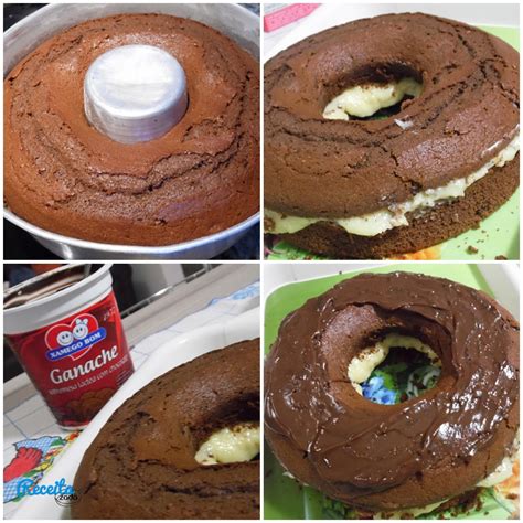 Receitazada Bolo De Chocolate Com Recheio De Beijinho E Cobertura De Ganache Xamego Bom