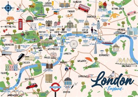 Free printable visitors map of london, Download Free printable visitors ...