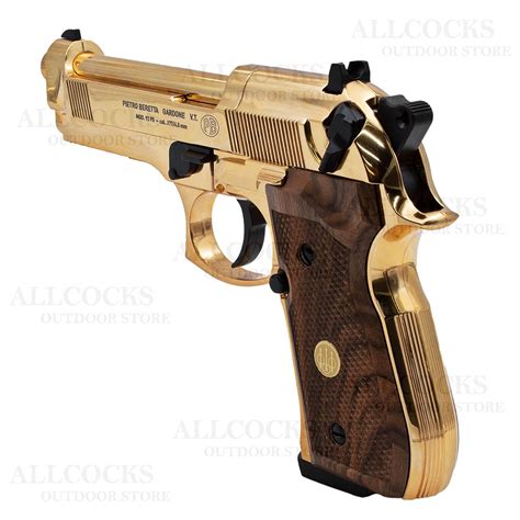 Umarex Beretta M Fs Gold Wood Grips Co Air Pistol In Gold