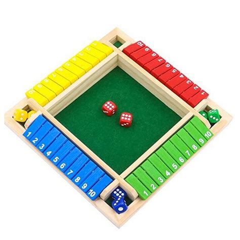 Four Person Digital Colorful Dice Shut The Box Board Game Deluxe Four