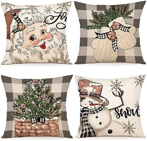 Christmas Decorations Pillow Covers X Inch Set Of Xmas Christmas