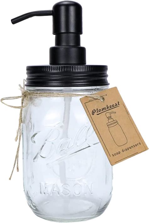 Plomkeest Dispenser Di Sapone In Vetro Trasparente Ml Mason Jar