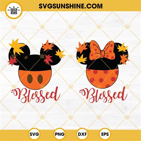 Mickey Minnie Blessed Thanksgiving Svg Bundle Disney Mouse Head Fall