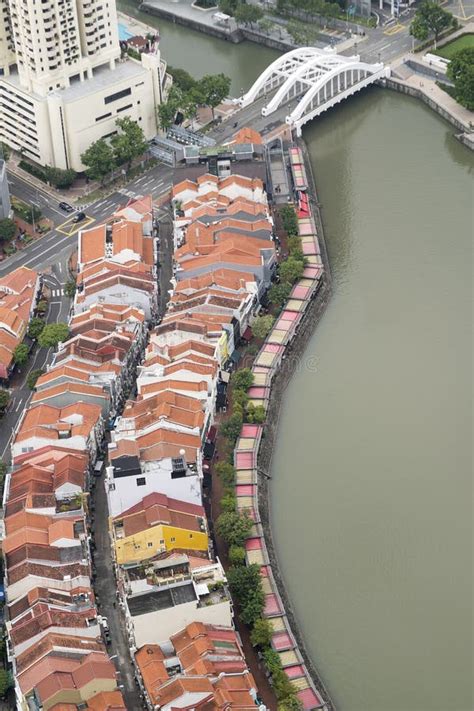 Arial View Of Boat Quay Area In Singapore Editorial Stock Photo Image