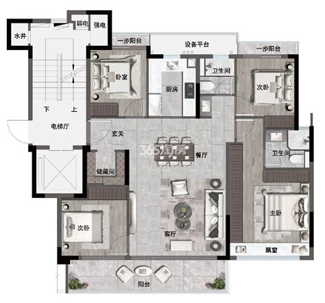 建发云熙项目122方户型图杭州建发云熙杭州365淘房