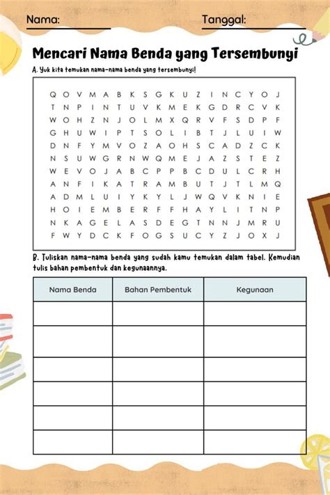 Mencari Nama Benda Word Search Indonesia Artofit