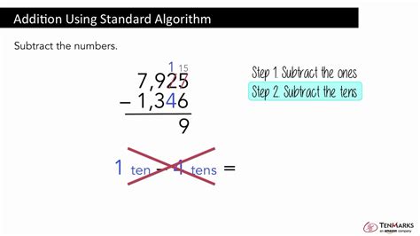 Subtraction Using Standard Algorithm 4nbt4 Youtube