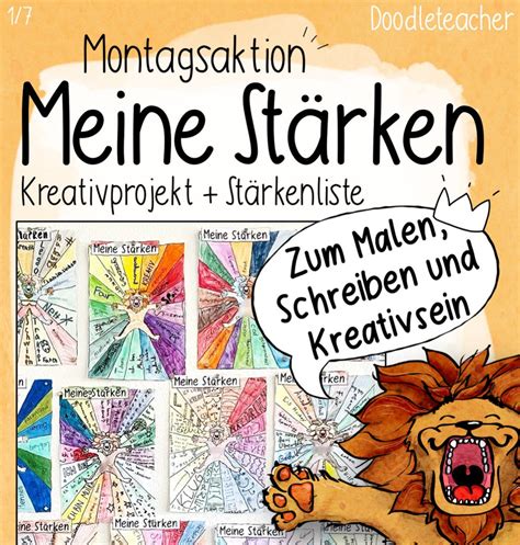 Meine Stärken Kreativprojekt und Stärkenliste Freebie Montagsaktion