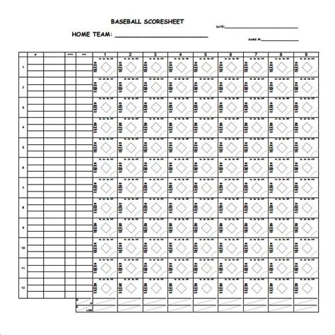 Baseball Score Sheet Template - 7+ Download Free Documents In PDF , PSD ...