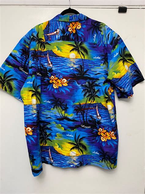 Royal Hawaiian Creations Aloha Mens Size 3xl Shirt Bl… Gem