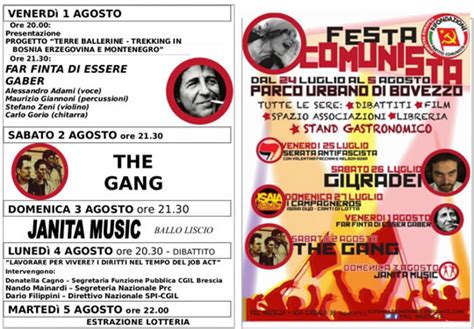 Festa Rifondazione Comunista A Bovezzo