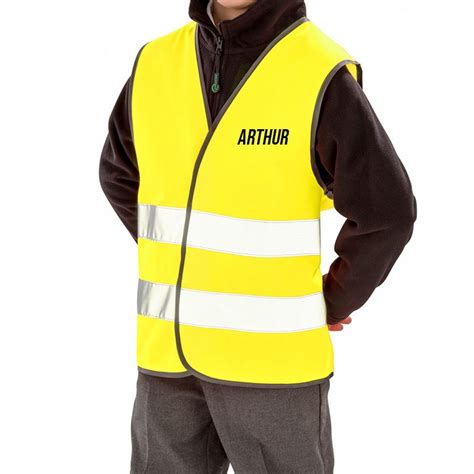 Gilet de sécurité personnalisé avec photos logos motifs et textes