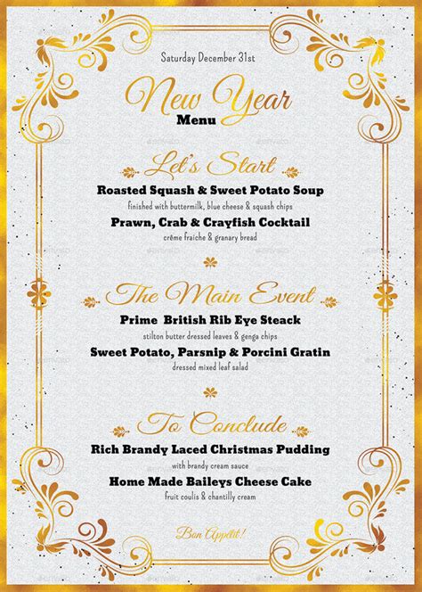 Best New Year Menu Templates To Try This Season