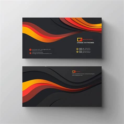 Premium Photo Two Business Cards With A Black And Orange Design On Them