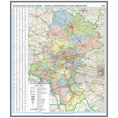 Województwo śląskie mapa ścienna 1 200 000 91x108 cm