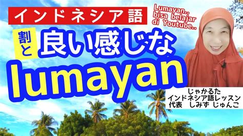 Lumayan（割と良い）の使い方【インドネシア語ワンポイントレッスン】 じゃかるたインドネシア語レッスン