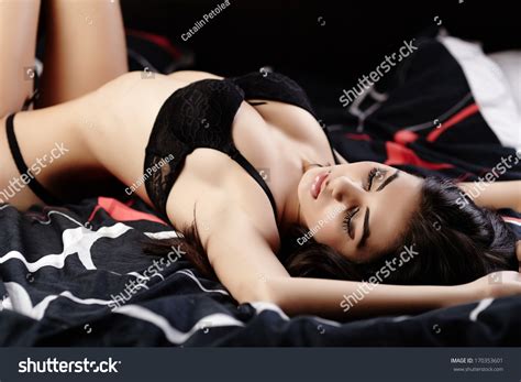 Studio Shot Attractive Sexy Brunette Wearing Stock Photo Edit Now 170353601