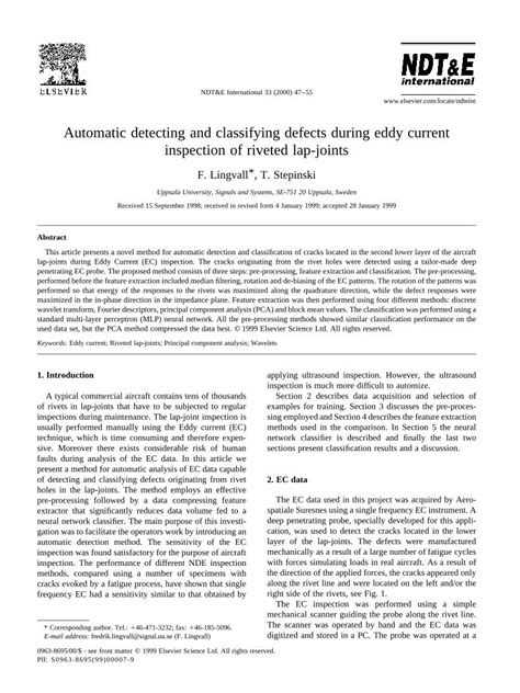 Pdf Automatic Detecting And Classifying Defects During Eddy Current