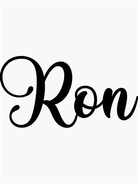 Ron Name Handwritten Calligraphy Sticker For Sale By Yelenastore