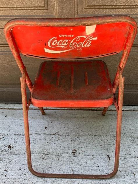 Vintage Coca Cola Metal Folding Chair