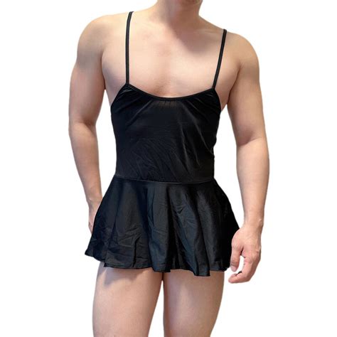 Men S Gay Nightdress Suspender Backless Mini Dress Or Lace Fishnet Stockings Ebay
