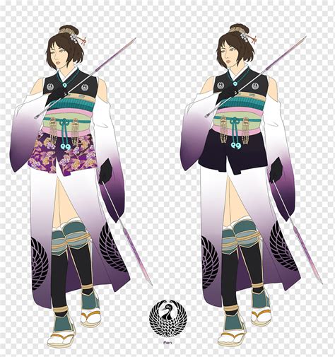 Эскиз костюма Woman Anime Верхняя одежда, очки собака, фиолетовый ...