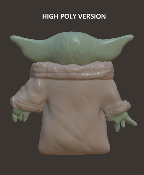 Archivo Stl Star Wars Grogu Bebé Yoda El Niño Modelo High Poly