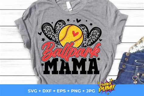 Ballpark Mama SVG Png Softball Mama Svg Png Leopard Print