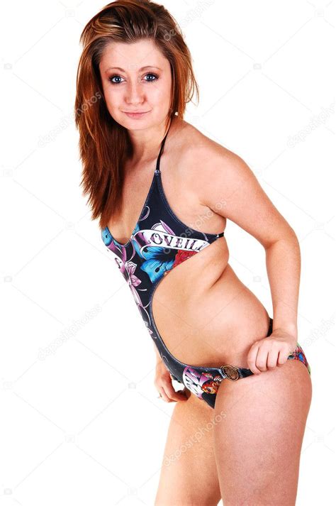 junge hübsche Mädchen im bikini Stockfoto sucher 4585603