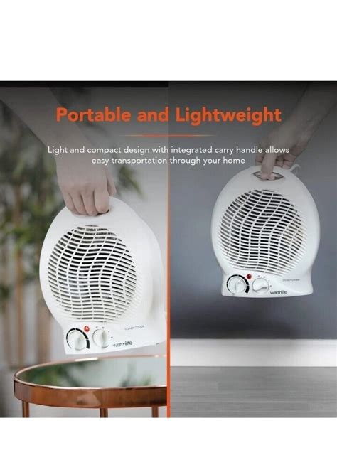 Warmlite Wl44002 Thermo Fan Heater With 2 Heat Settings 2000w White