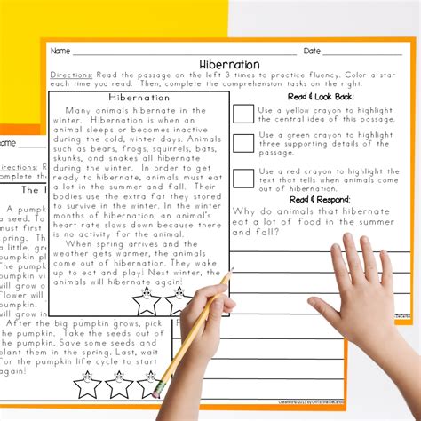 Reading Comprehension Passages Fall Text Evidence Schoolgirl Style