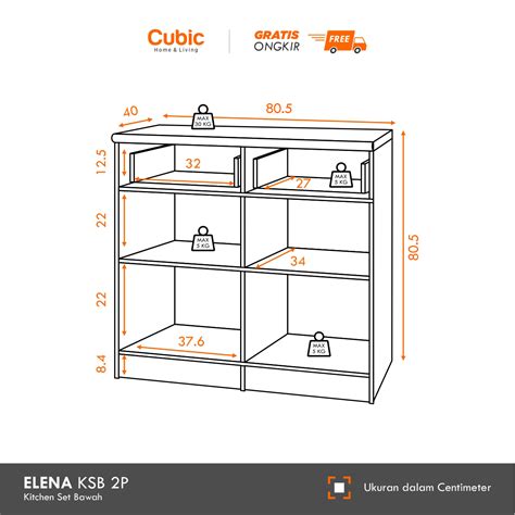 Cubic Kitchen Set Pintu Rak Bawah Dapur Elena Ksb P Cubic Home